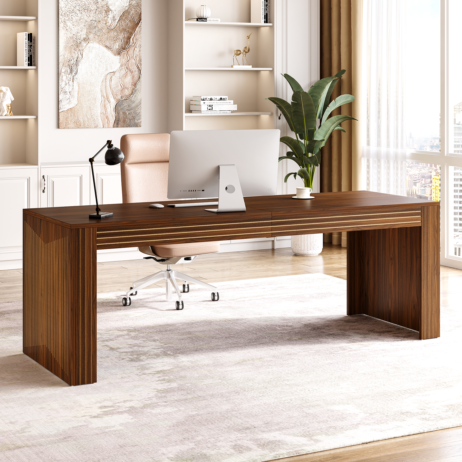 78.7" Two Person Desk Double Computer Desk